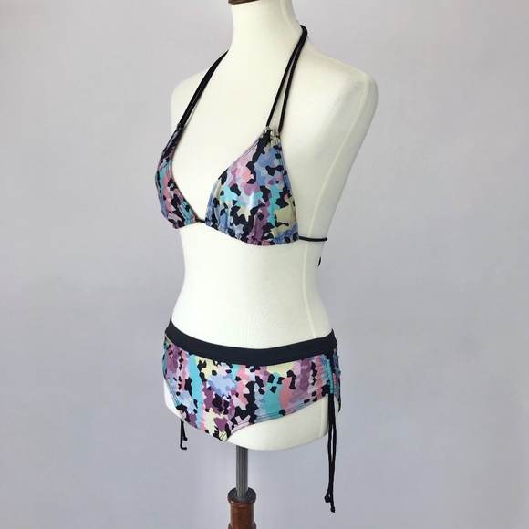 Folded & Hung Multicolor Abstract String Bikini - Picture 2 of 8